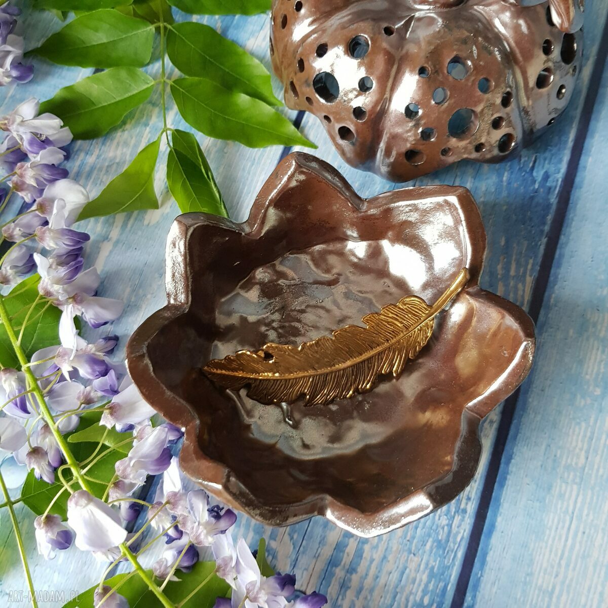 Ażurowa dynia - szkatułka ceramiczna na biżuterię
