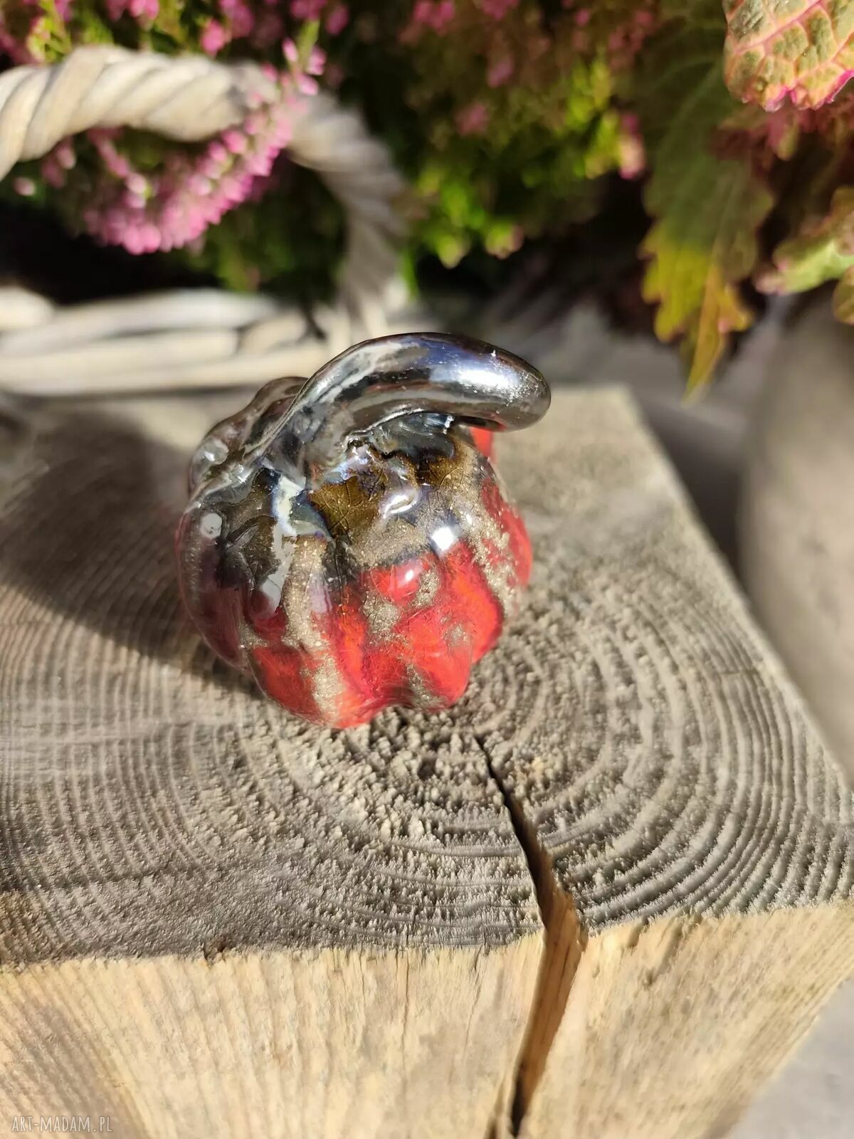 Ceramiczna dynia handmade - jesienna ozdoba do domu