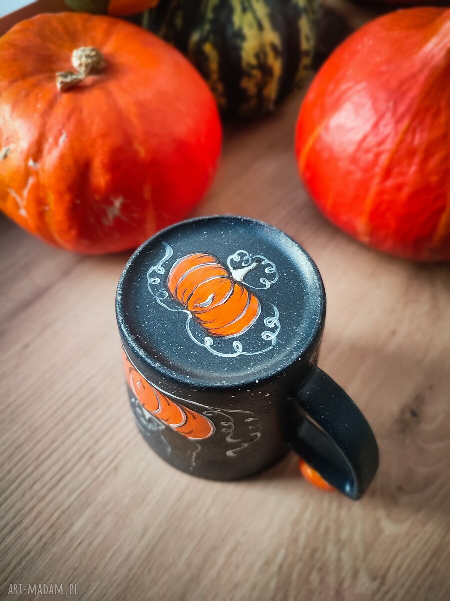 Kubek dynia kot - Halloweenowy prezent dla niej (300 ml)