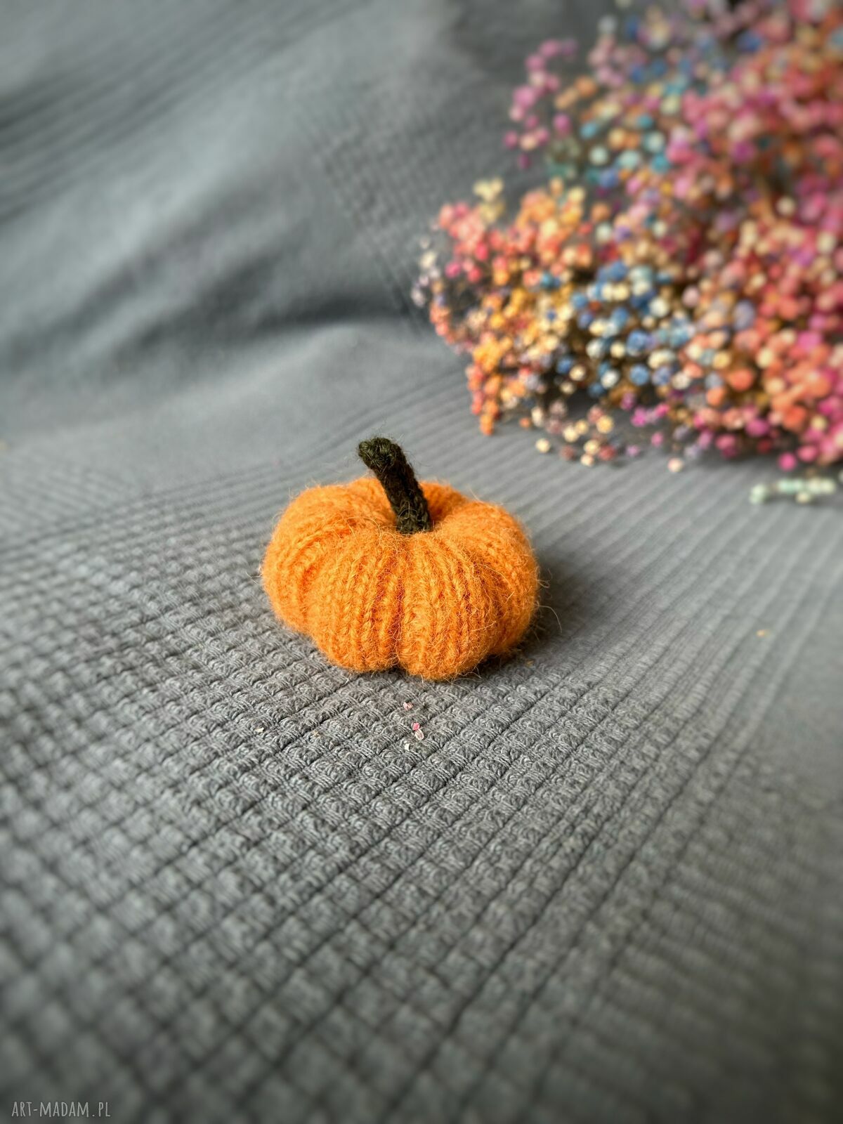 Mini dynia ozdobna handmade w kolorze pomarańczowym