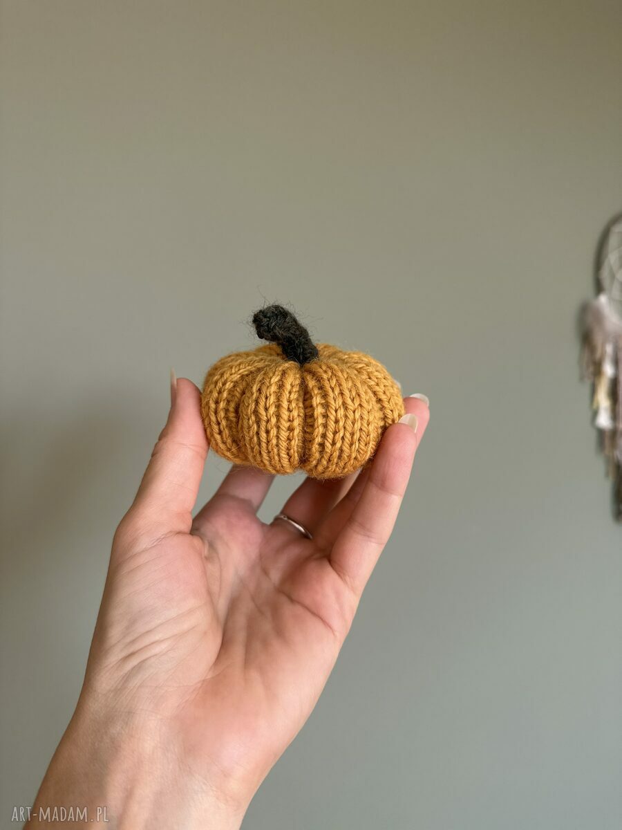Dynia ozdobna handmade na drutach, rozmiar S - pomarańczowa 1 szt