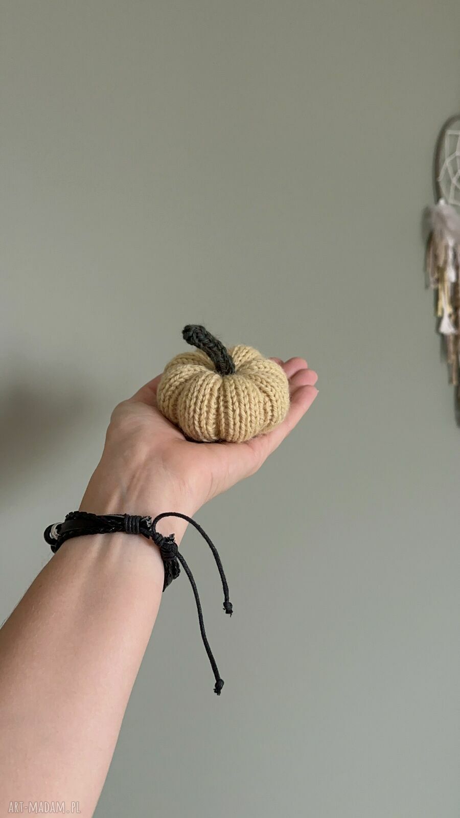 Dynia ozdobna handmade S w kolorze żółtym - 1 szt