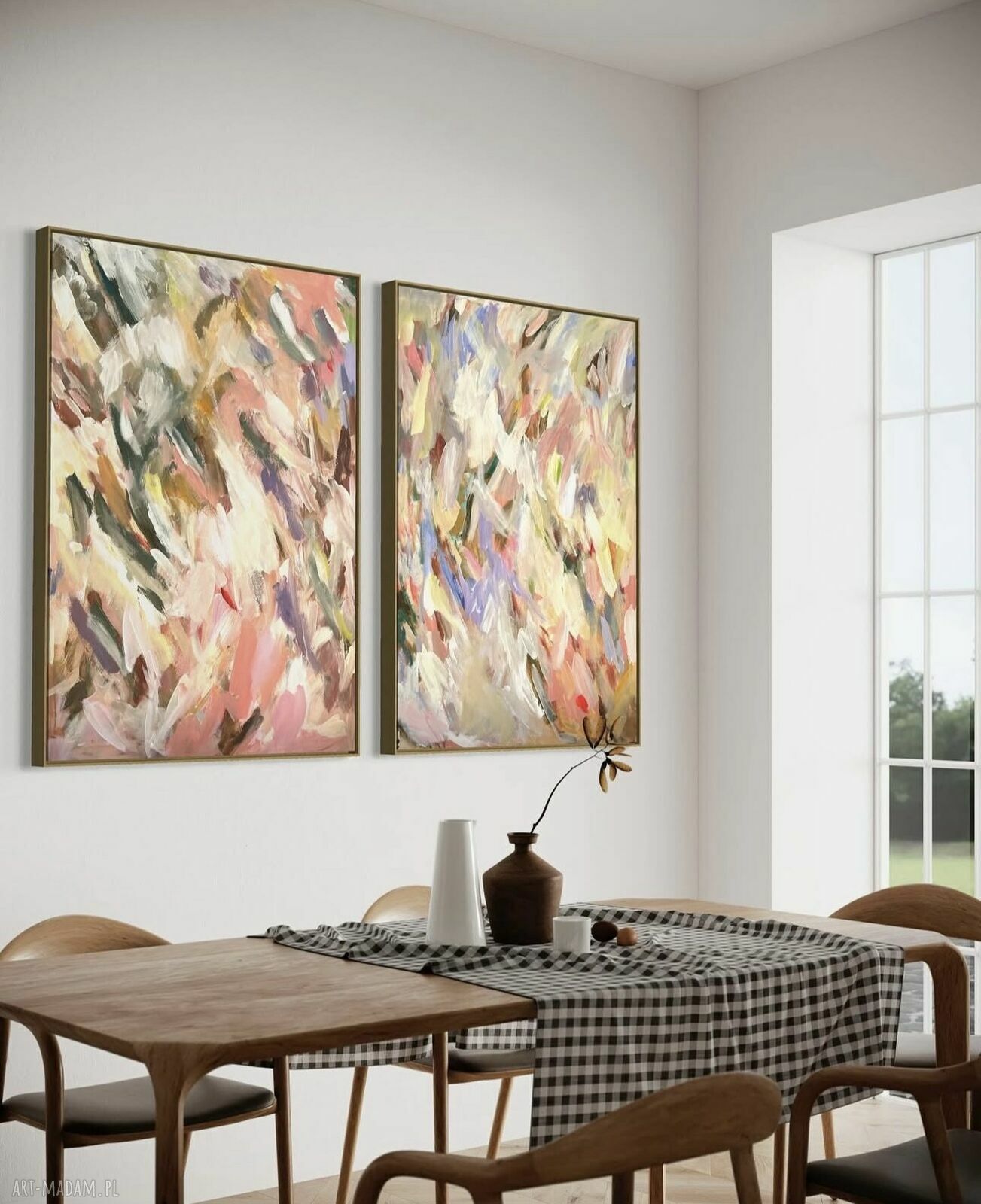 Dyptyk obrazów 100x70 cm - abstrakcja by Ferens