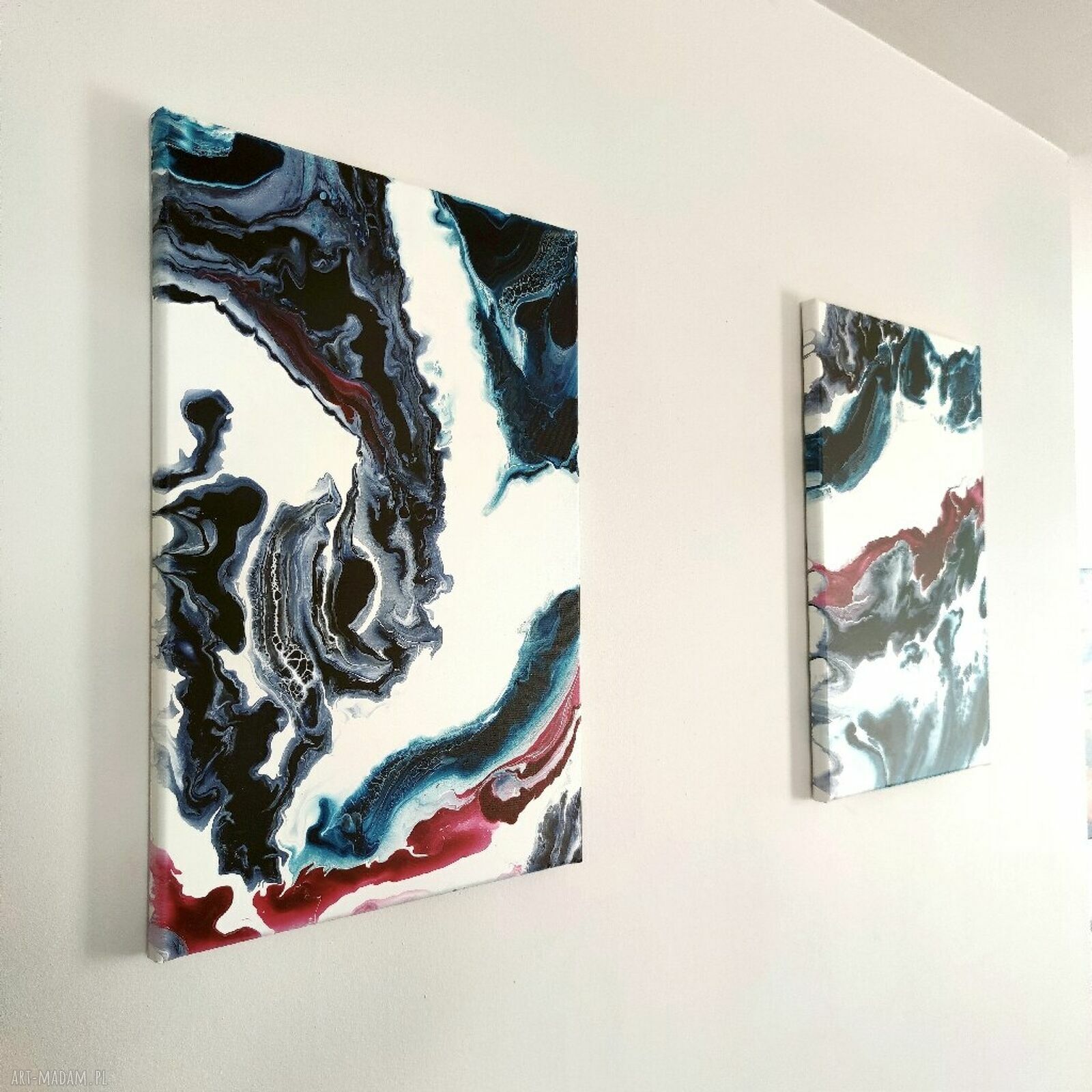 Dyptyk BOSKI 2 - ręcznie malowany akryl 2x40x60