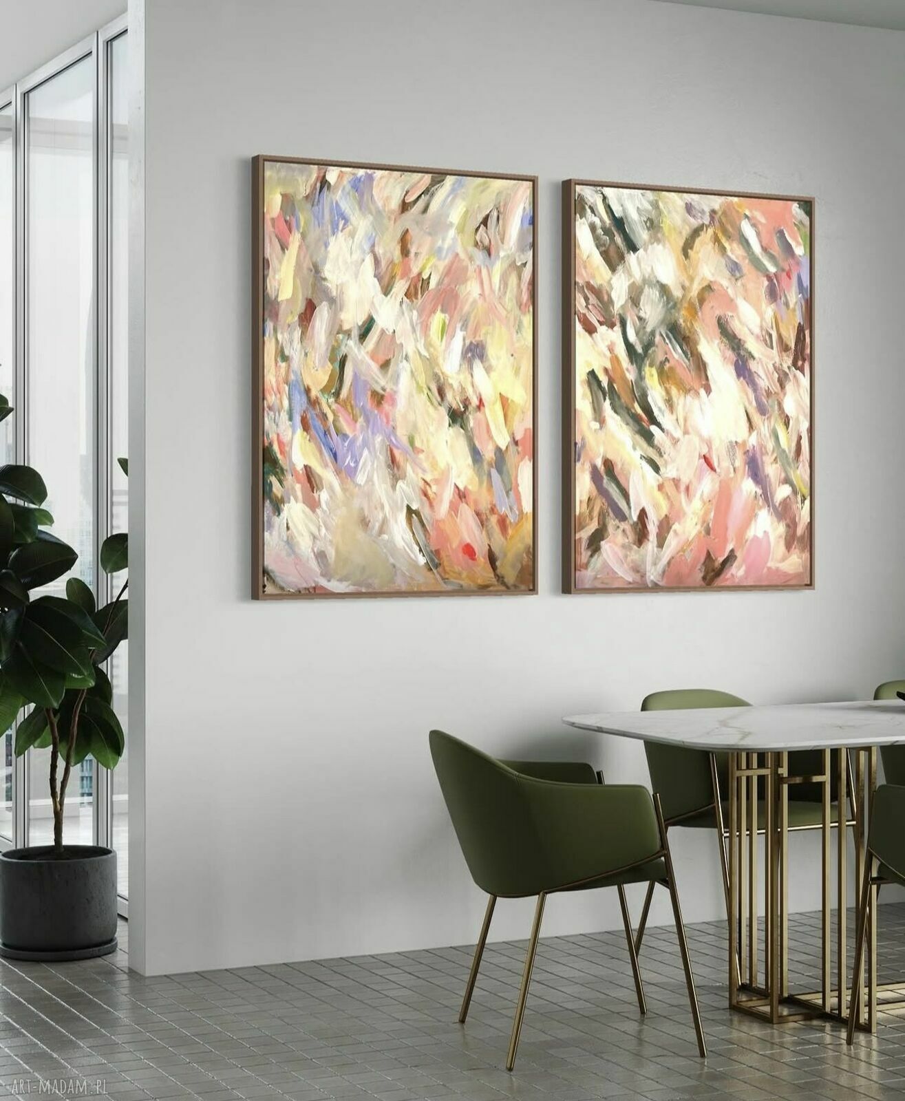 Dyptyk obrazów 100x70 cm - abstrakcja by Ferens