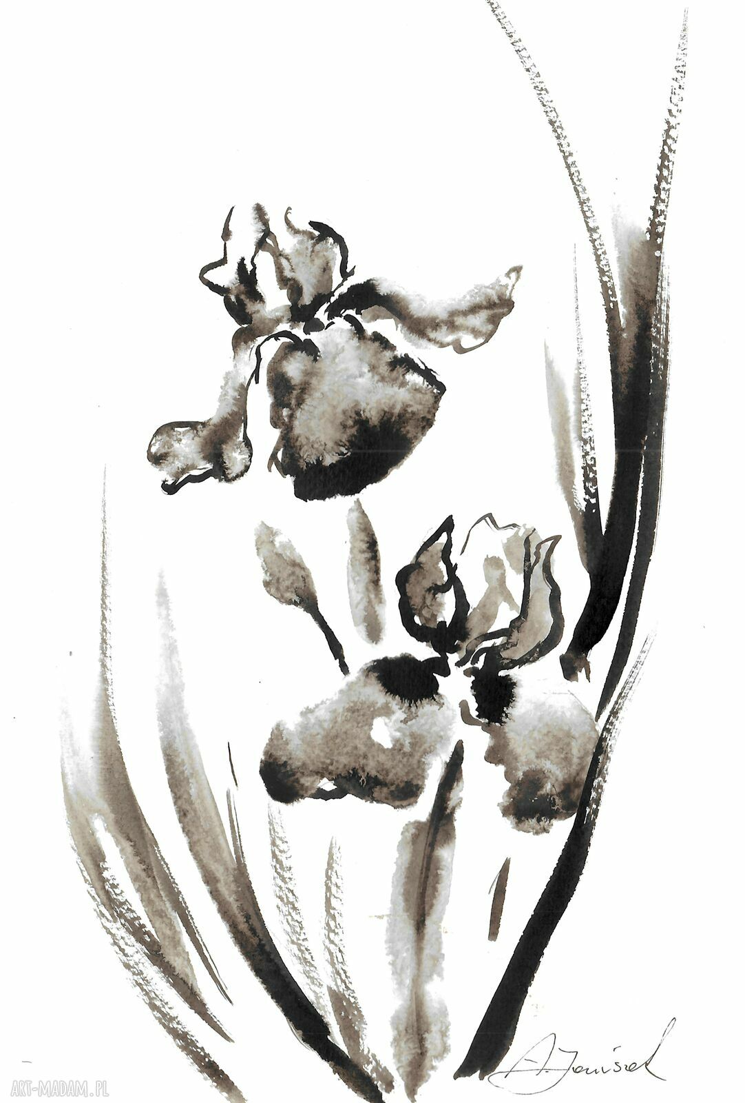 Dyptyk „Obecność” - ręcznie malowane i złocone grafiki 21 x 30 cm