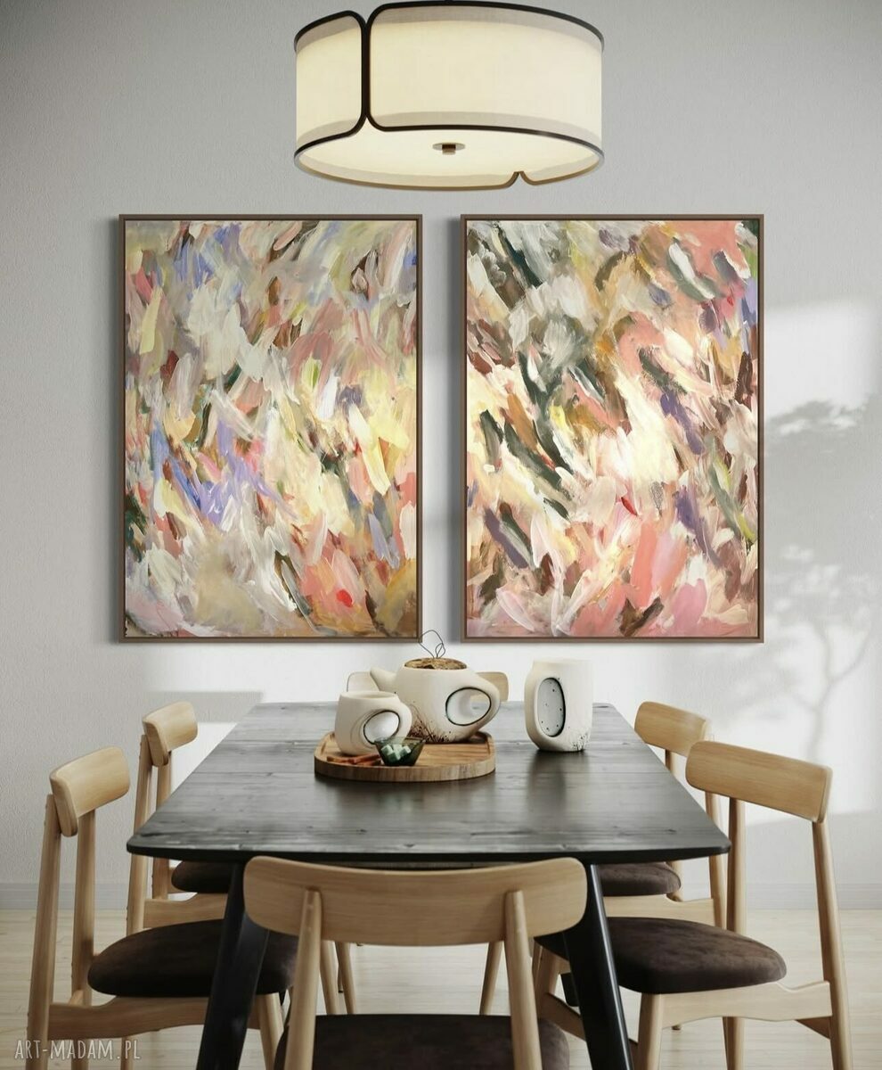 Dyptyk obrazów 100x70 cm - abstrakcja by Ferens