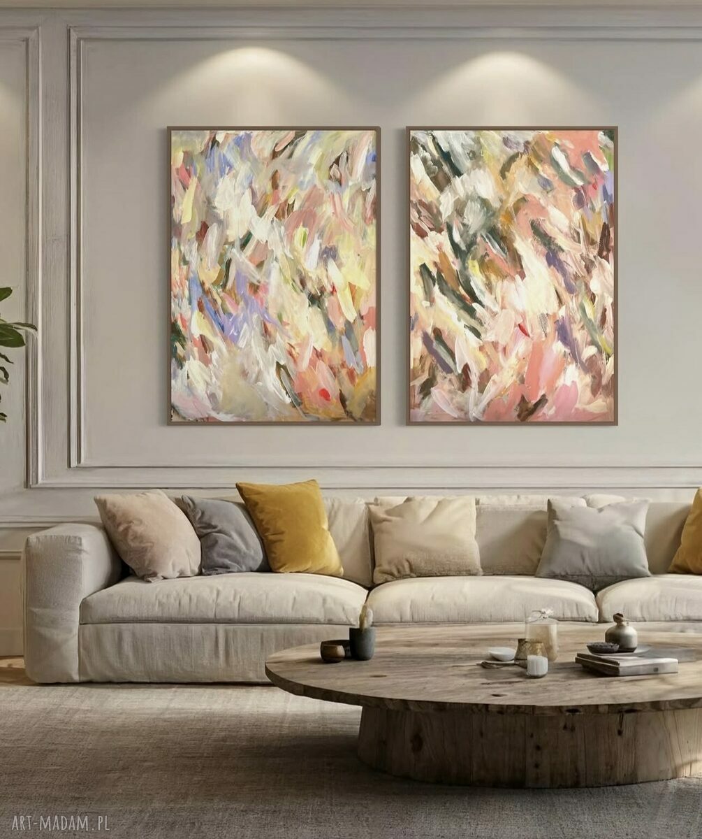 Dyptyk obrazów 100x70 cm - abstrakcja by Ferens