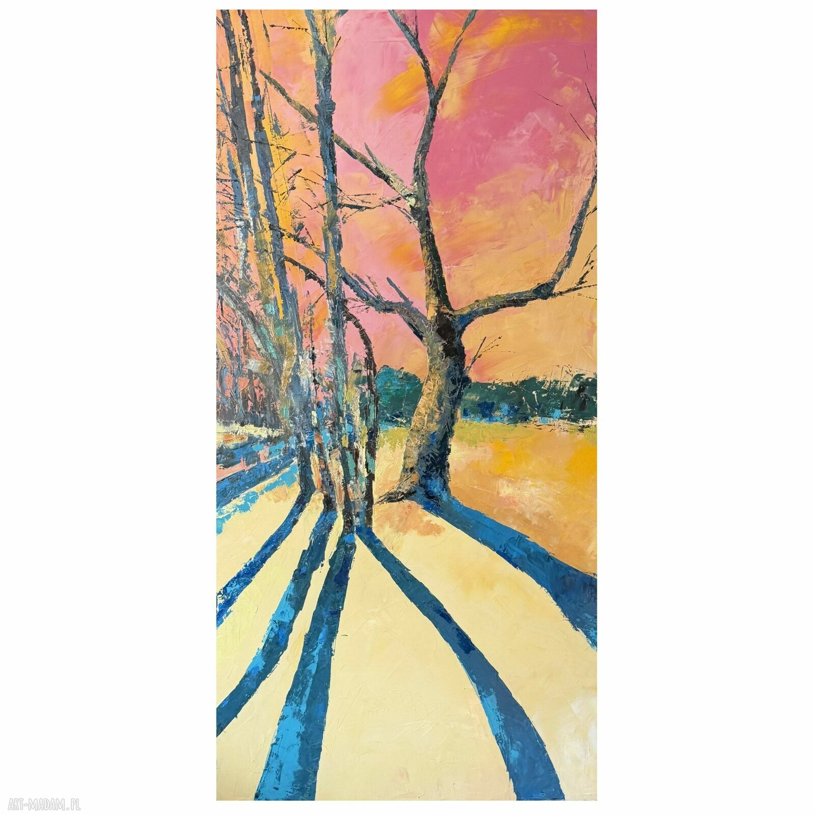Dyptyk „Ruchome cienie” - obrazy olejne 2 x 140 x 70 cm (zestaw 2 płócien)