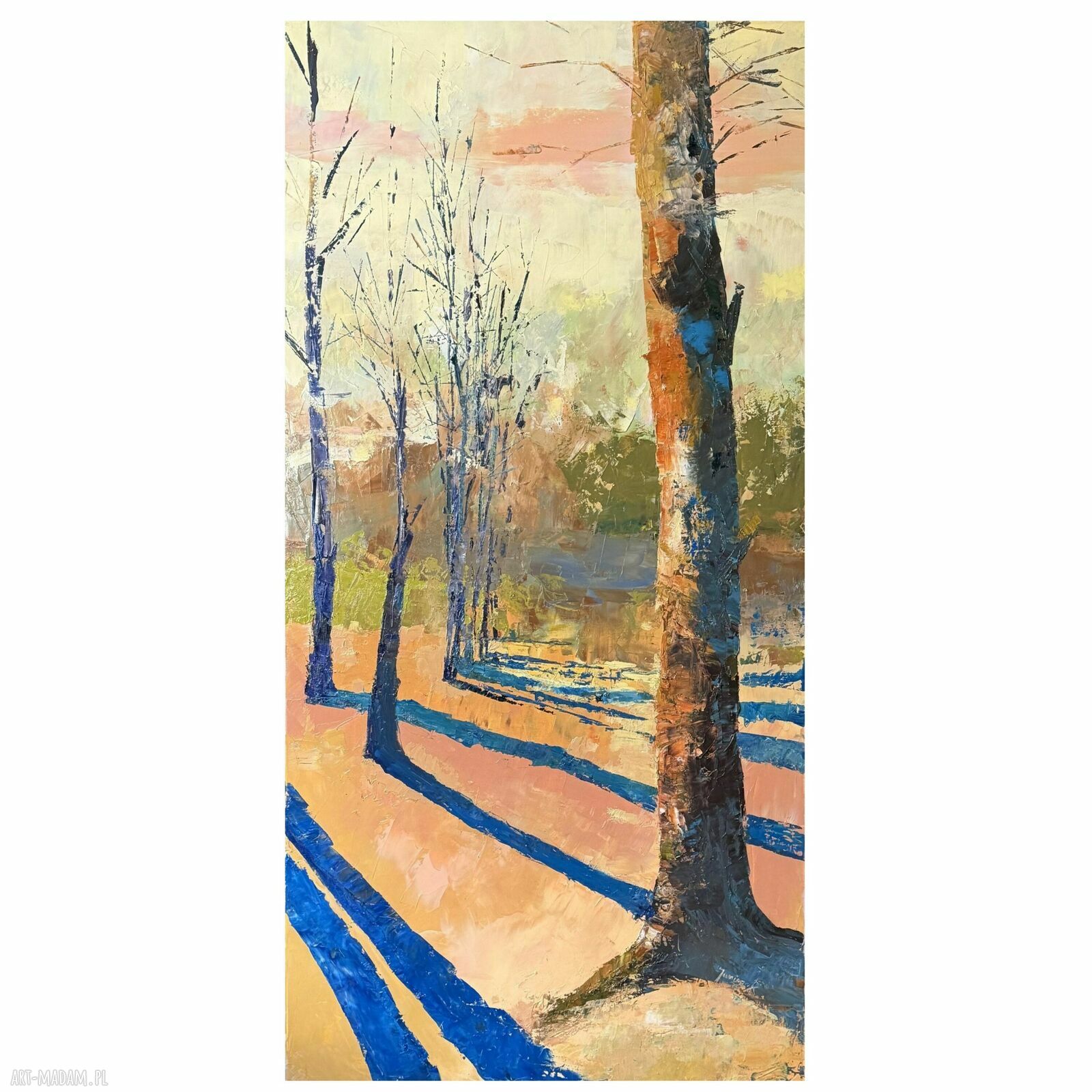Dyptyk „Ruchome cienie” - obrazy olejne 2 x 140 x 70 cm (zestaw 2 płócien)