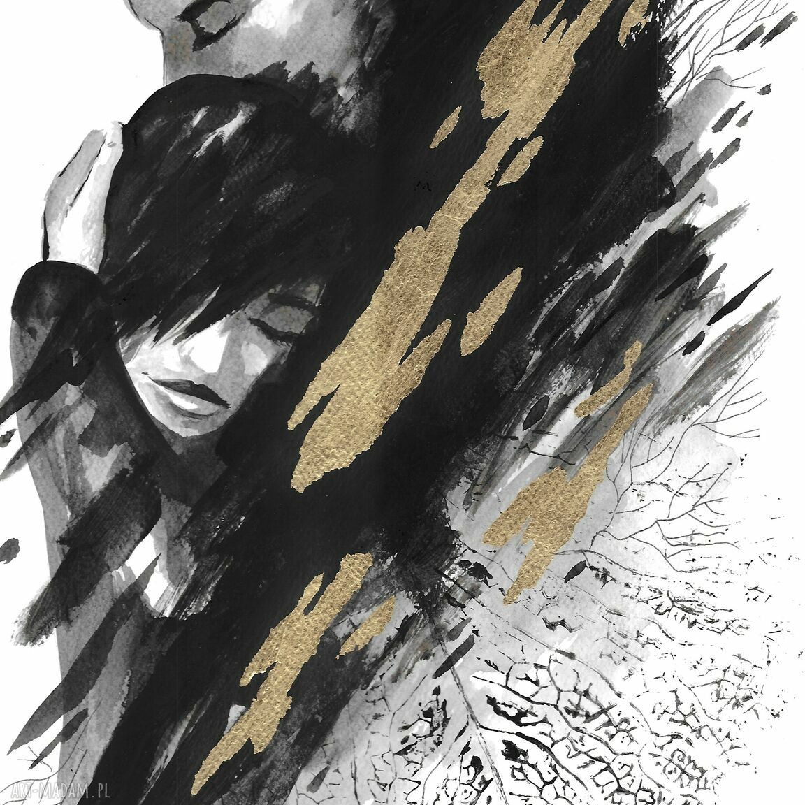 Dyptyk „Razem” malowany i złocony ręcznie - 2 x (30 x 42 cm)