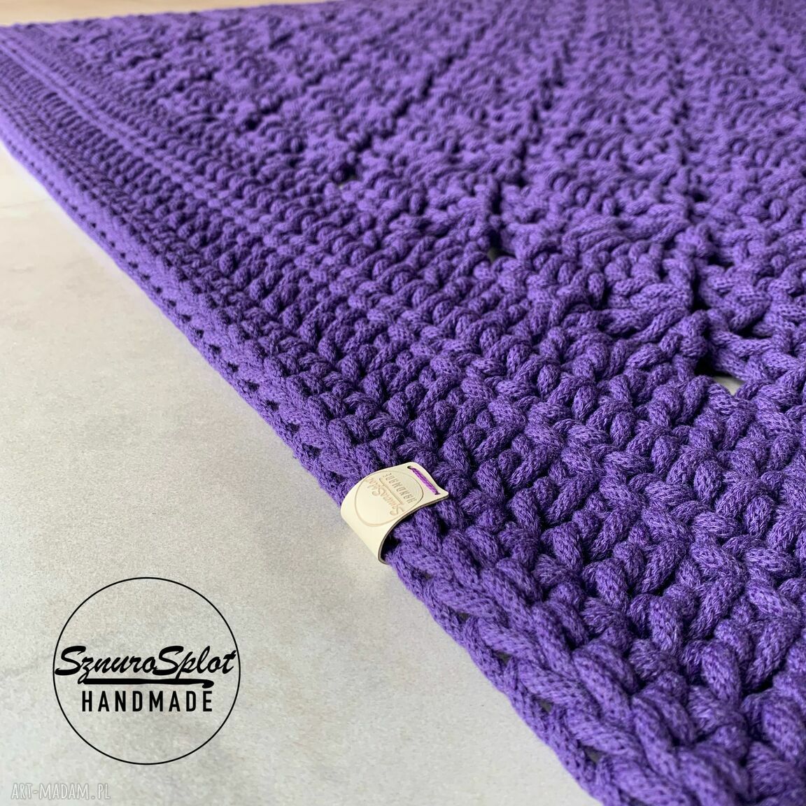 Ażurowy dywan ze sznurka bawełnianego 110x160 cm - handmade