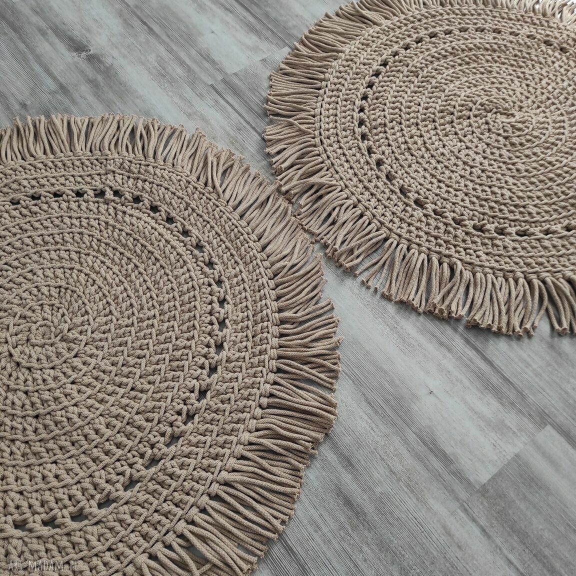 Dywan boho ze sznurka bawełnianego - ręcznie robiony