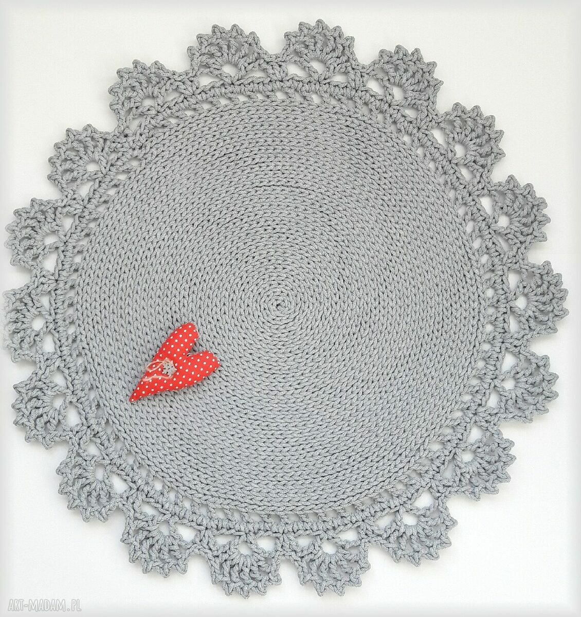 Dywan Camello Lace 120 cm z koronką - elegancki, masywny dywan z bawełnianego sznurka