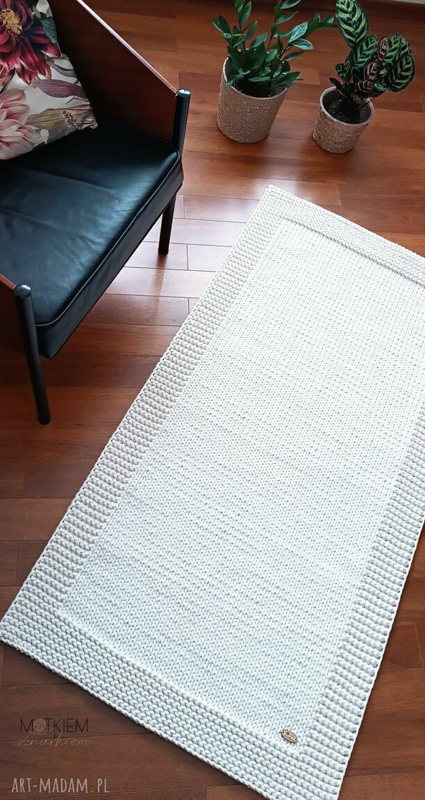 Dywan chodnik Cadre ze sznurka bawełnianego 50x100 cm