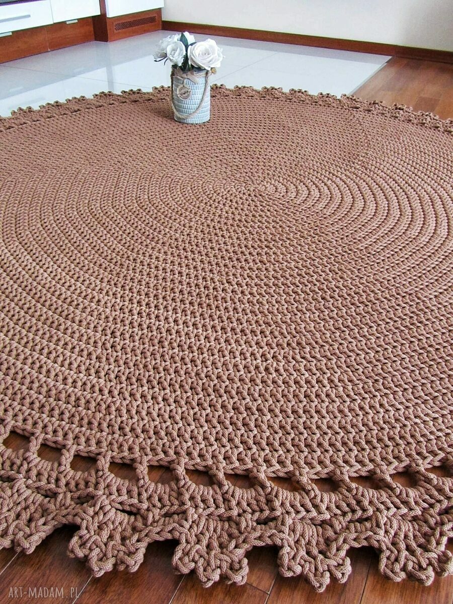 Dywan Circle 110 cm ze sznurka bawełnianego - stylowy do salonu i sypialni