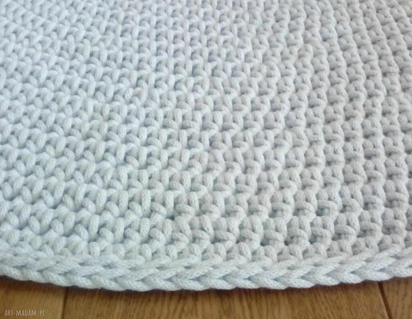 Dywan Classic 120 cm - jasnoszary dywan z bawełnianego sznurka