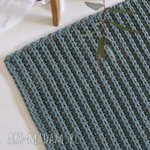 pule gruby dywan chunky - 70x120 cm - zielone dywany, minimalistyczny miękki