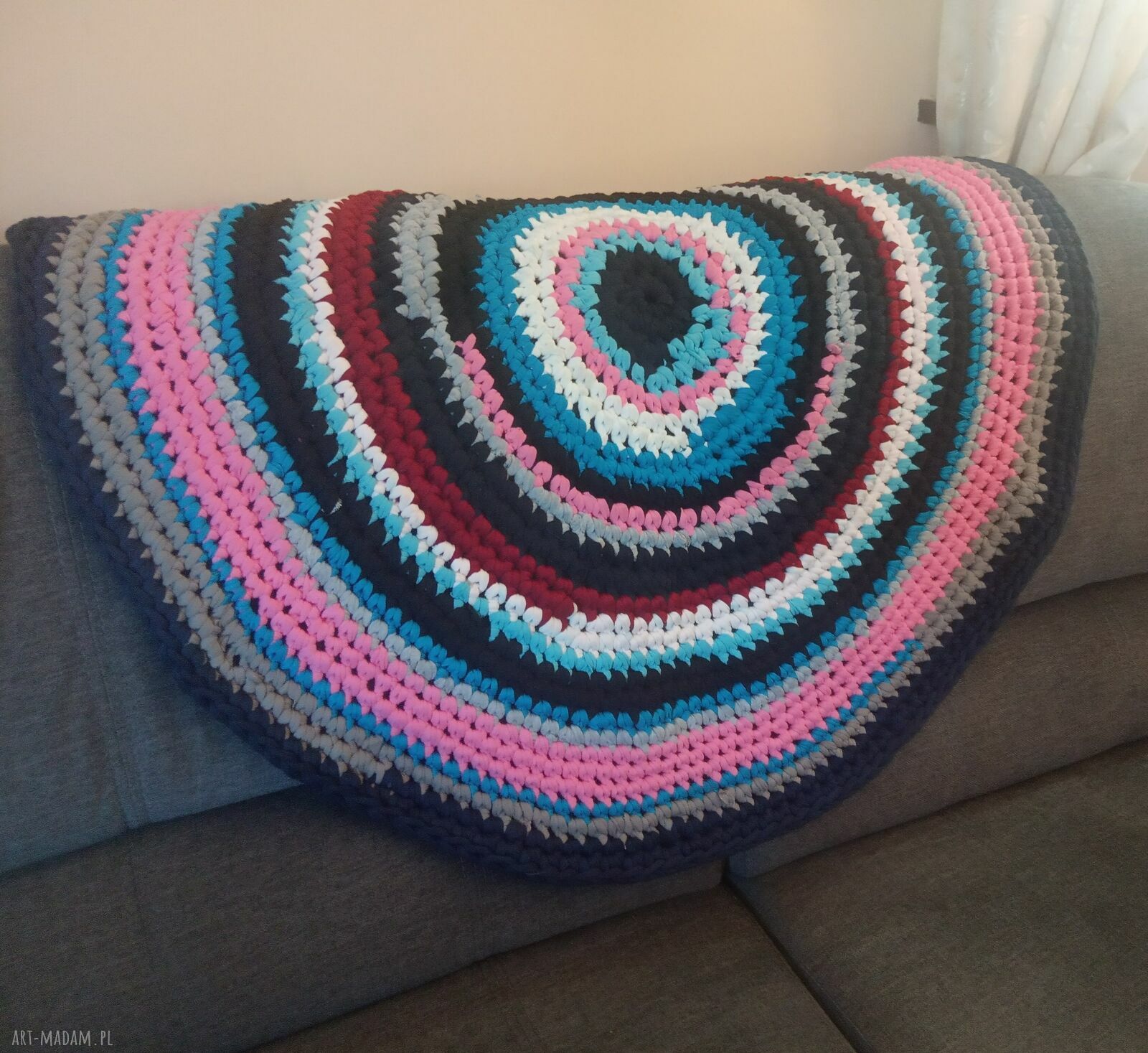 Dywan Eco Etno Zero Waste 80 cm - ręcznie robiony