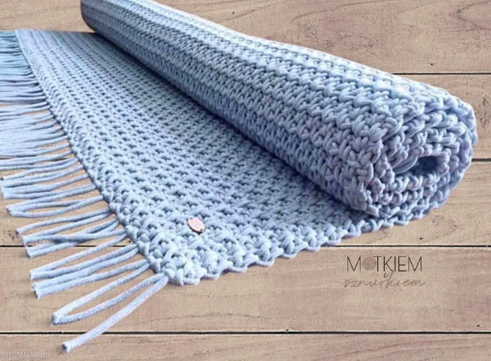Dywan Mosses 50/100 cm z bawełnianego sznurka - jasno błękitny, dwustronny