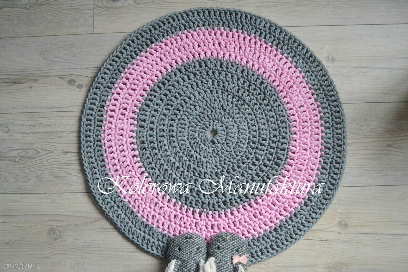 Dywan okrągły grey pink 80cm