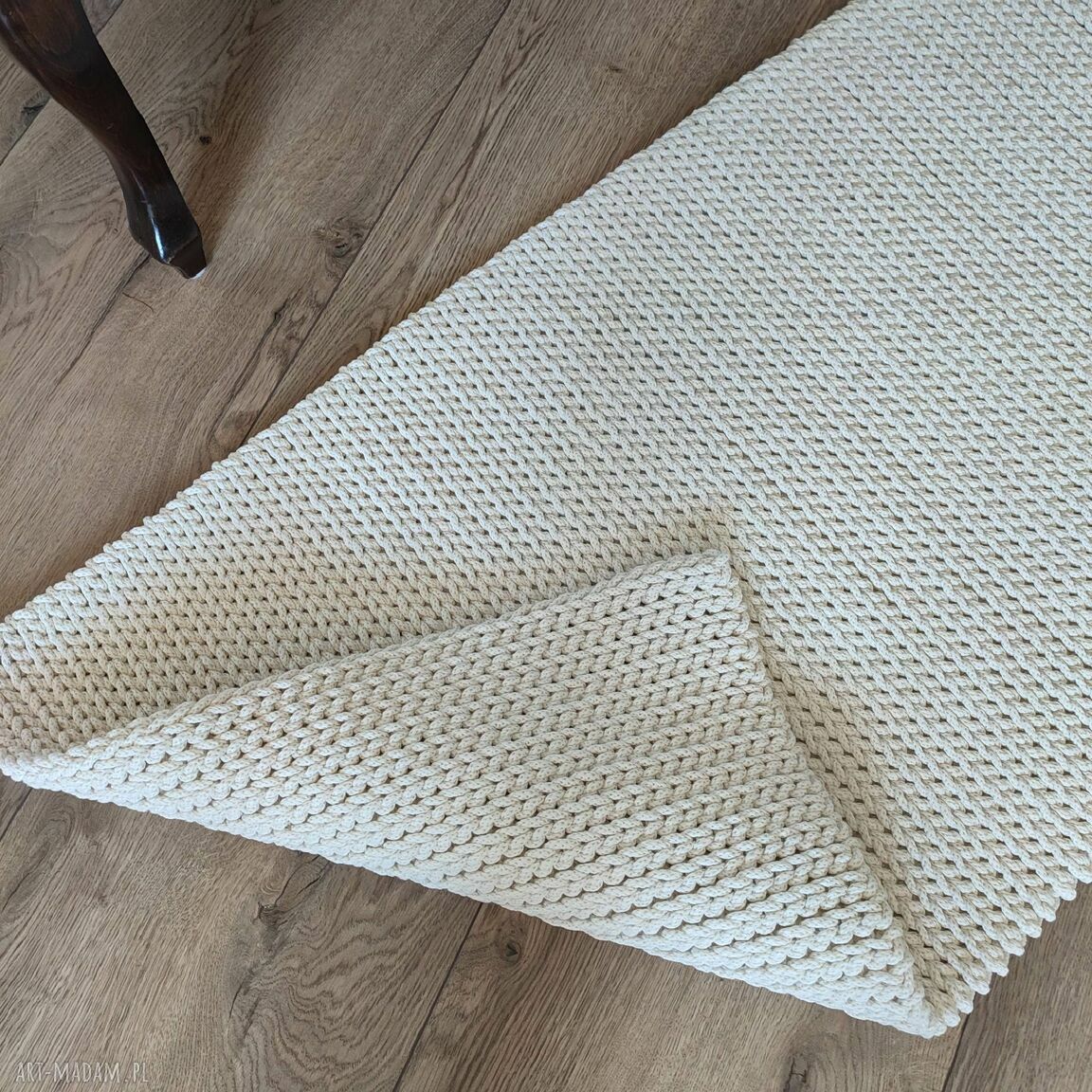 Ręcznie szydełkowany dywan ze sznurka 55x100 cm do sypialni i salonu