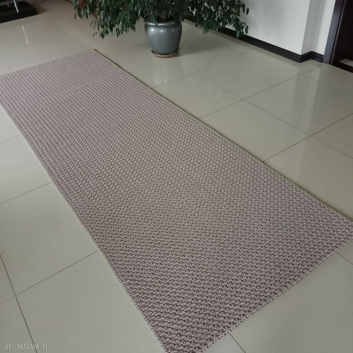 Dywan prostokątny ze sznurka bawełnianego 100x290 cm