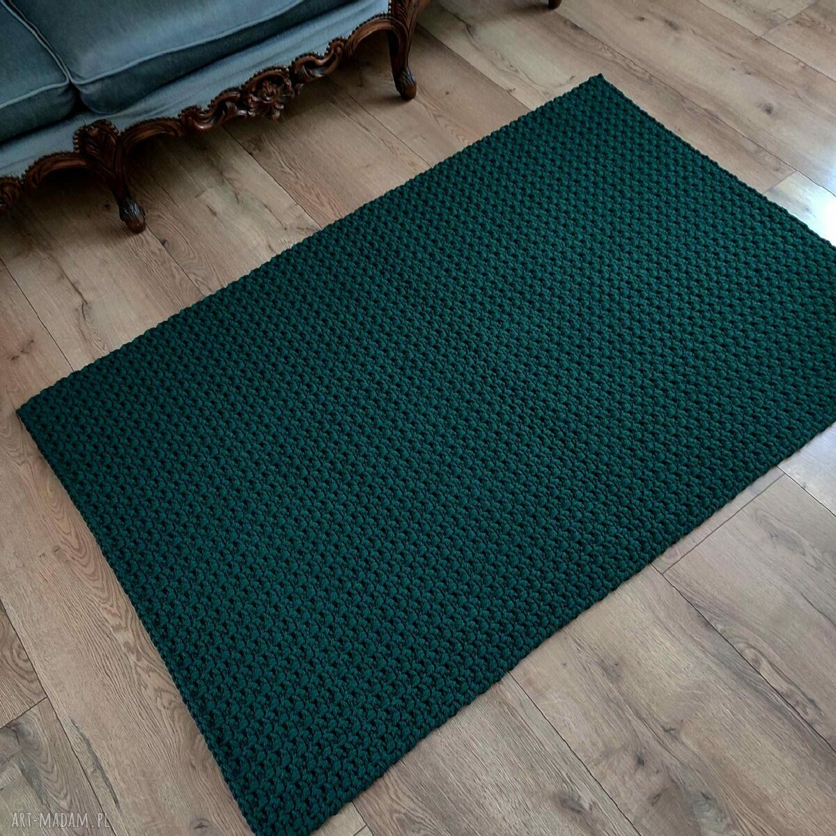 Dywan prostokątny ze sznurka 90x140 cm - ręcznie szydełkowany