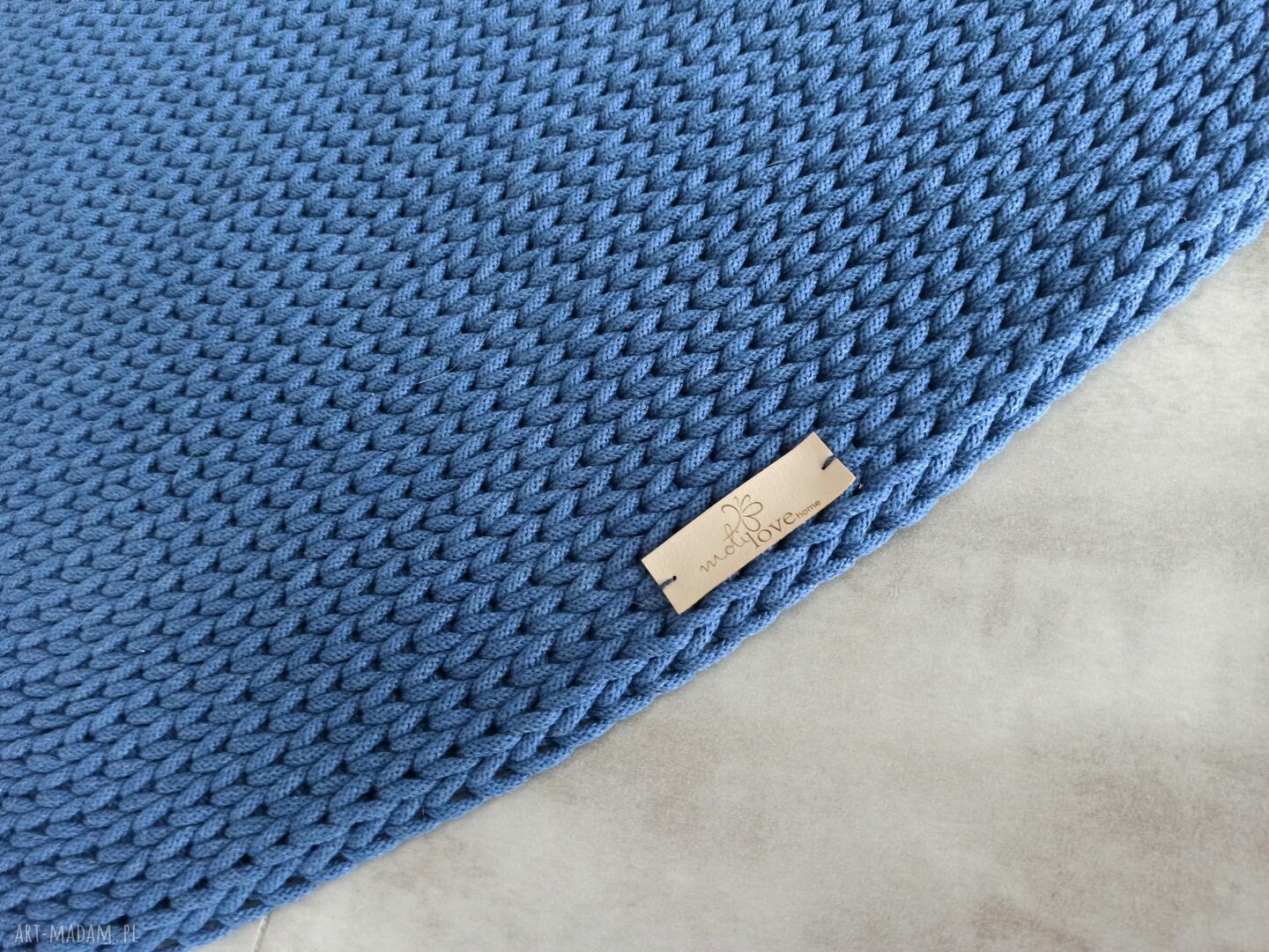 Okrągły dywan Round Braid 220 cm, ręcznie szydełkowany ze sznurka bawełnianego 5 mm