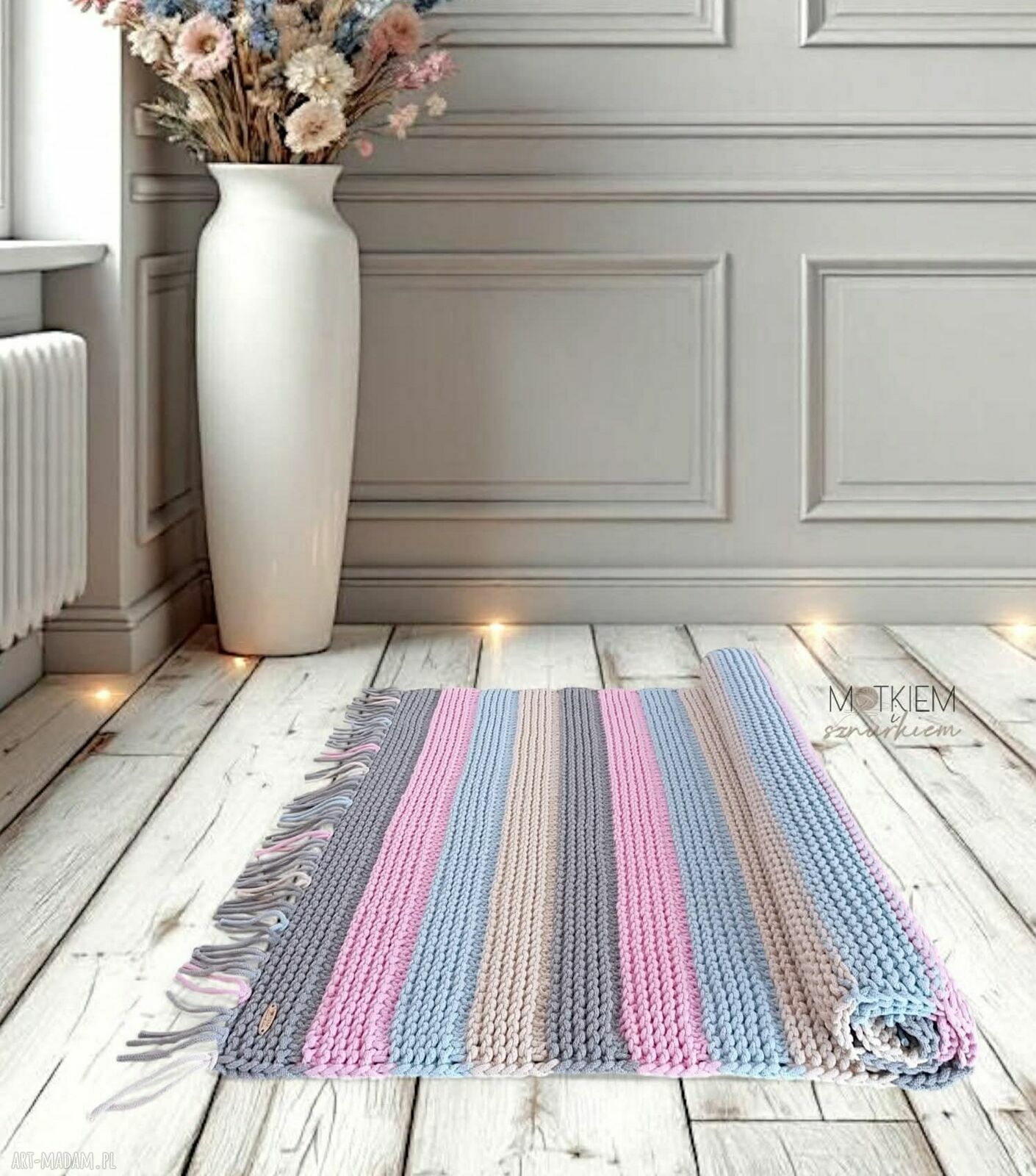 Dywan Shabby Chic ze sznurka bawełnianego 60x120 cm