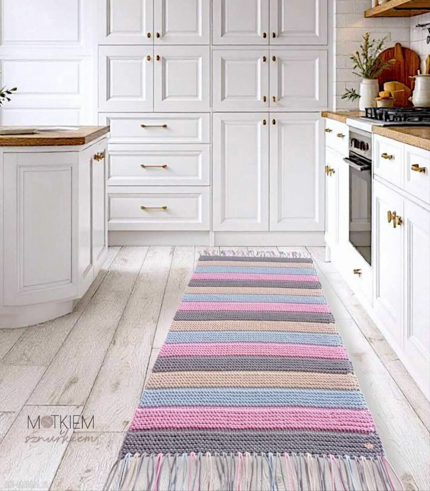 Dywan Shabby Chic ze sznurka bawełnianego 60x120 cm