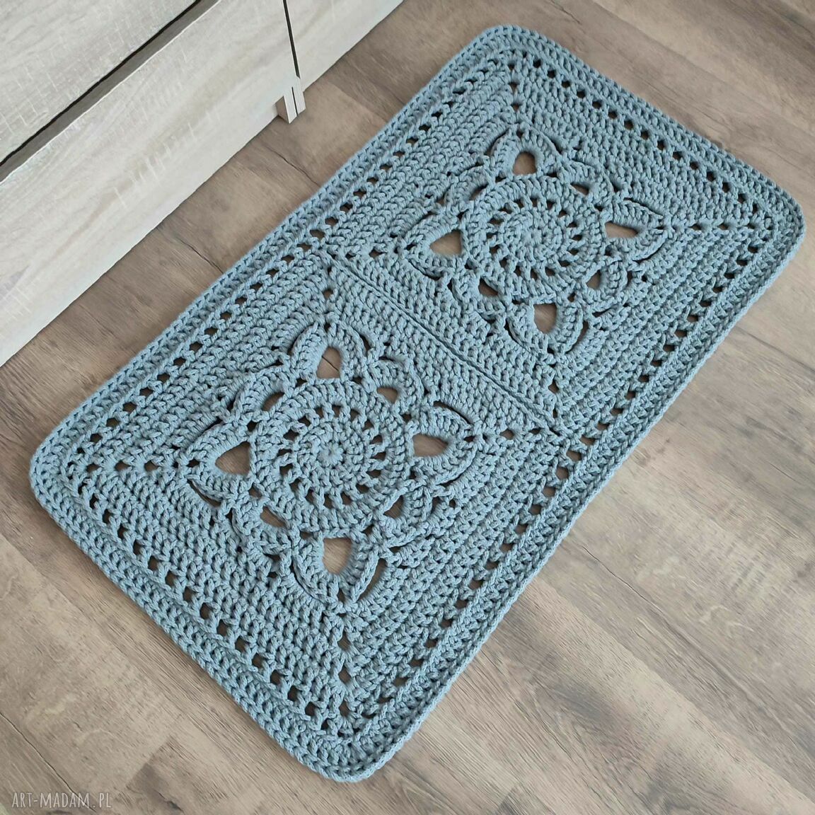 Dywan szydełkowy prostokątny Boho 55 x 95 cm - przytulna dekoracja do sypialni