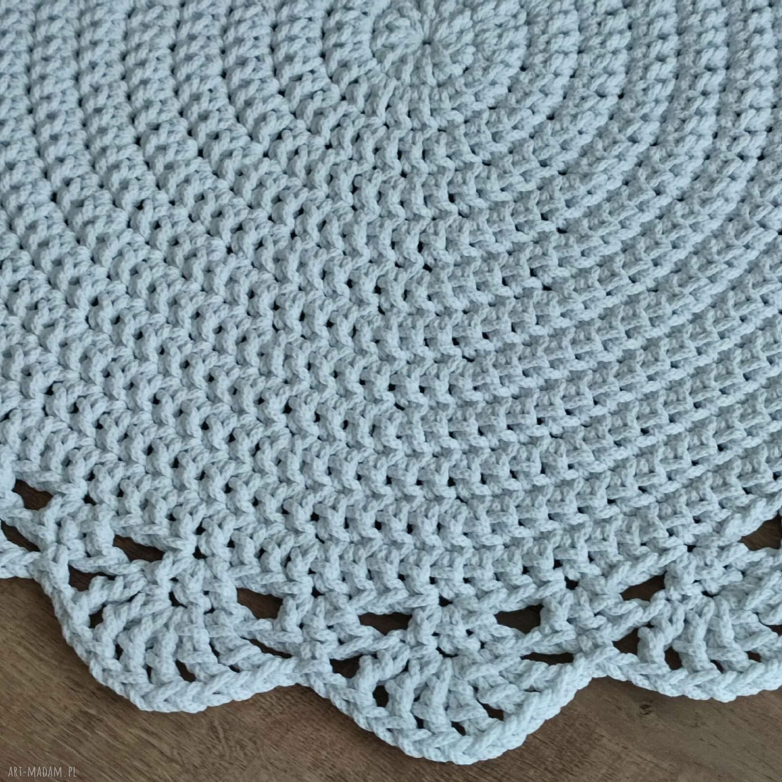 Dywan szydełkowy okrągły ze sznurka bawełnianego 80 cm
