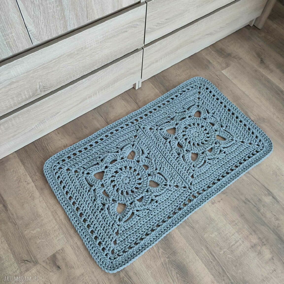 Dywan szydełkowy prostokątny Boho 55 x 95 cm - przytulna dekoracja do sypialni