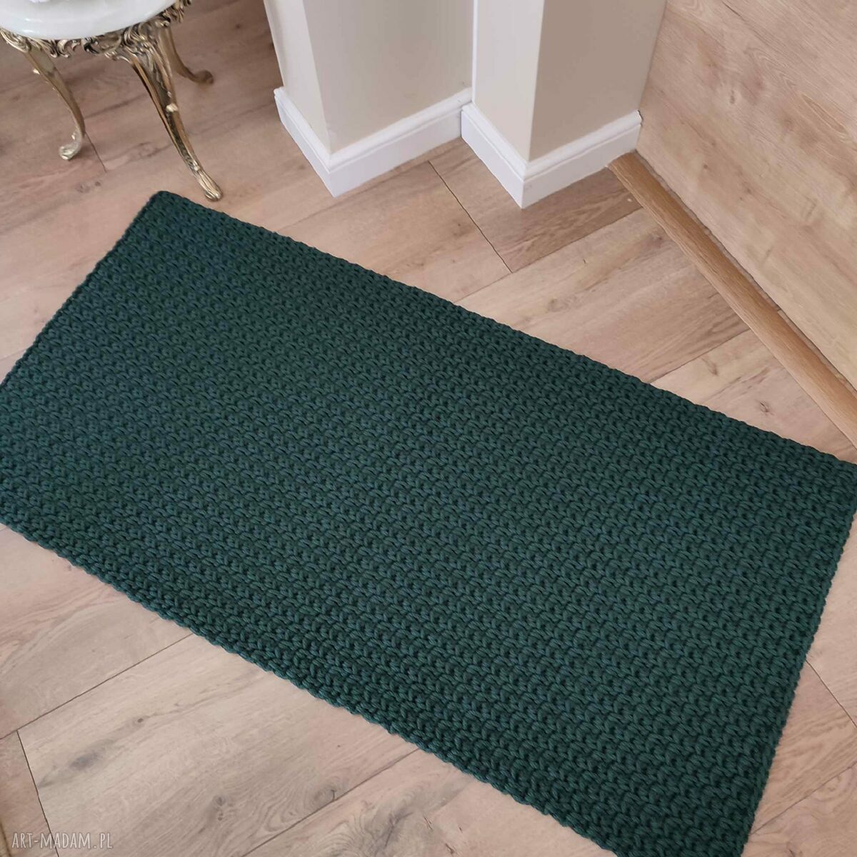 Ręcznie szydełkowany dywan prostokątny z sznurka do kuchni 60x120 cm