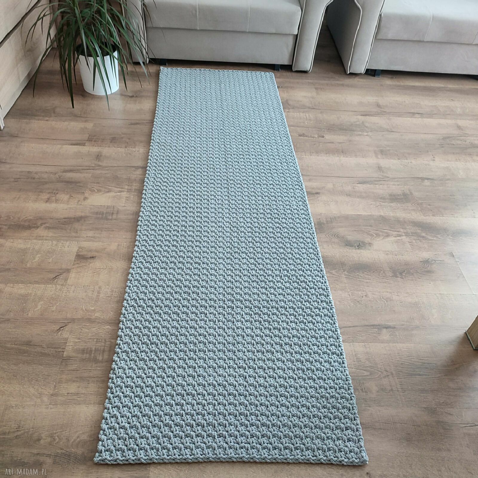 Dywan szydełkowy prostokątny ze sznurka 60x208 cm