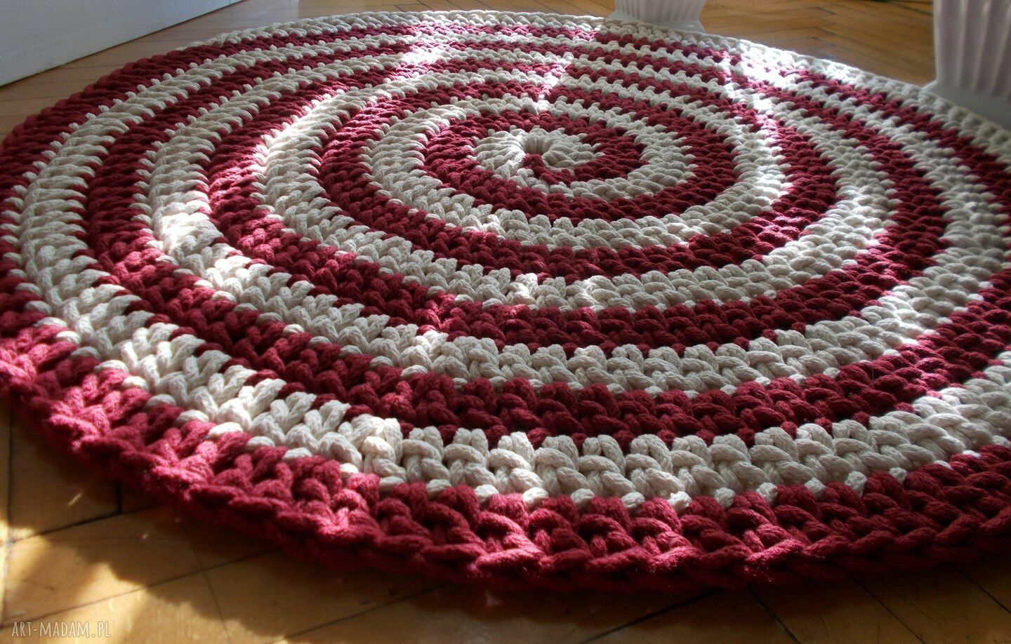 Dywan Zakręcony ze Sznurka Bawełnianego, Śr. 70 cm (Dwustronny)