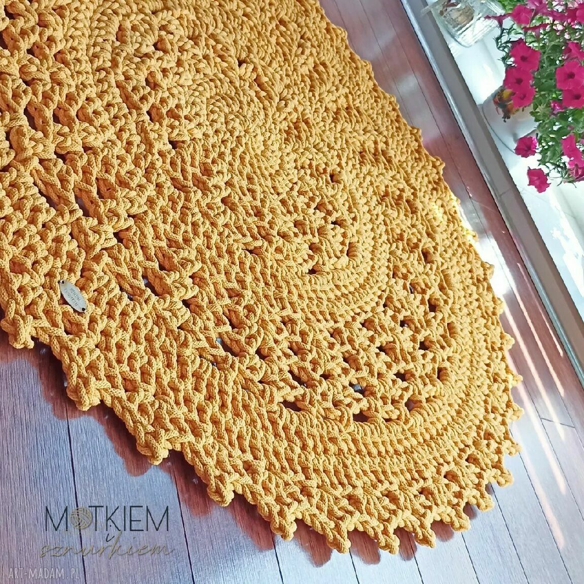 Dywan ze sznurka ażurowy 120 cm w wielu kolorach