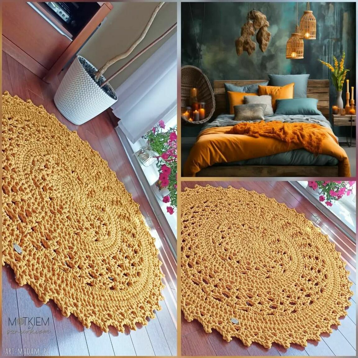Dywan ze sznurka ażurowy 120 cm