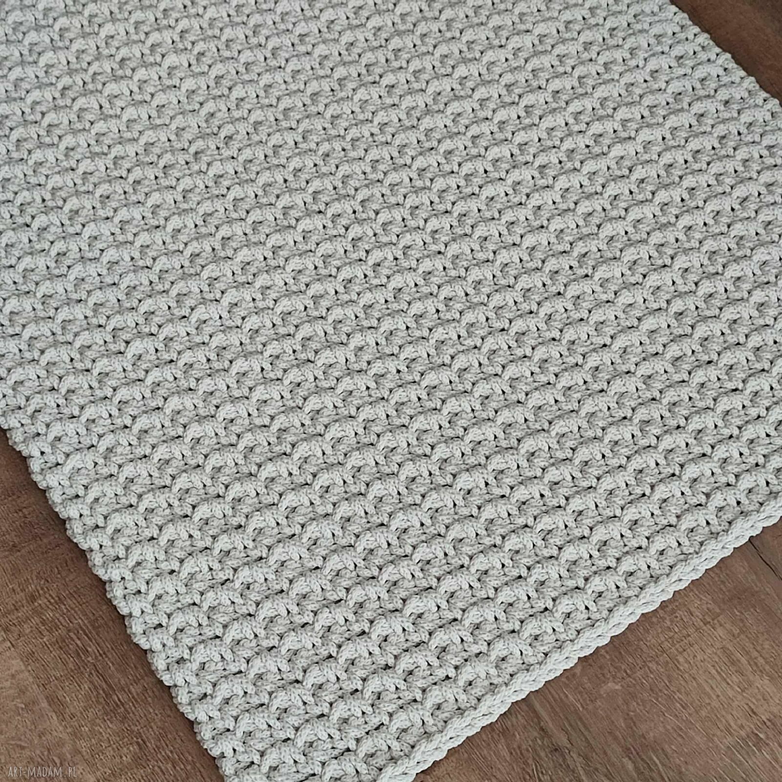 Dywan ze sznurka szydełkowy 60 x 100 cm - ręcznie robiony boho