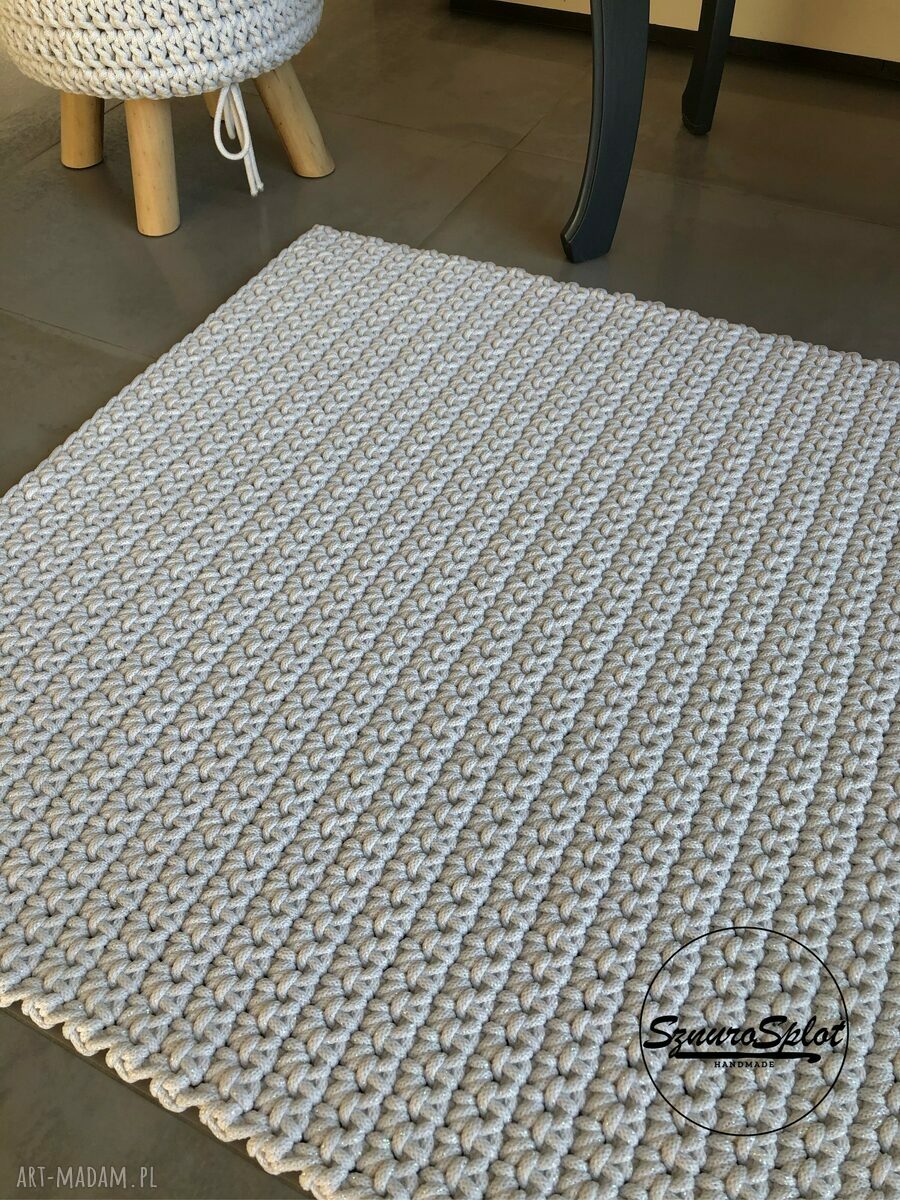 Dywan ze sznurka bawełnianego 75 x 120 cm z multikolorową nicią