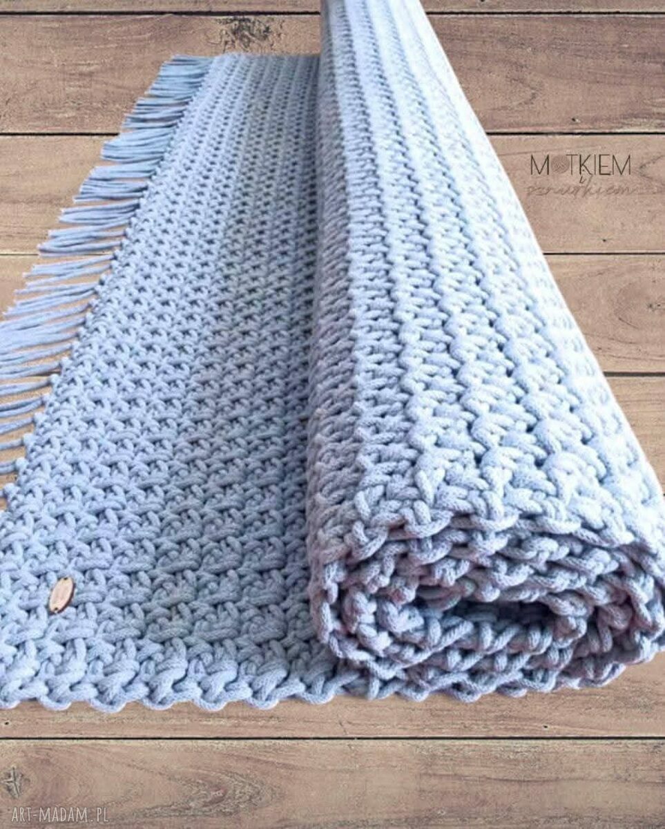 Dywan ze sznurka bawełnianego Mosses 70x140 cm w jasnobłękitnych tonach