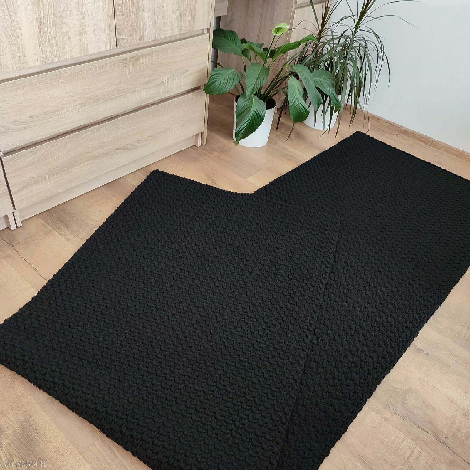 Ręcznie szydełkowany dywan ze sznurka bawełnianego 80x300 cm