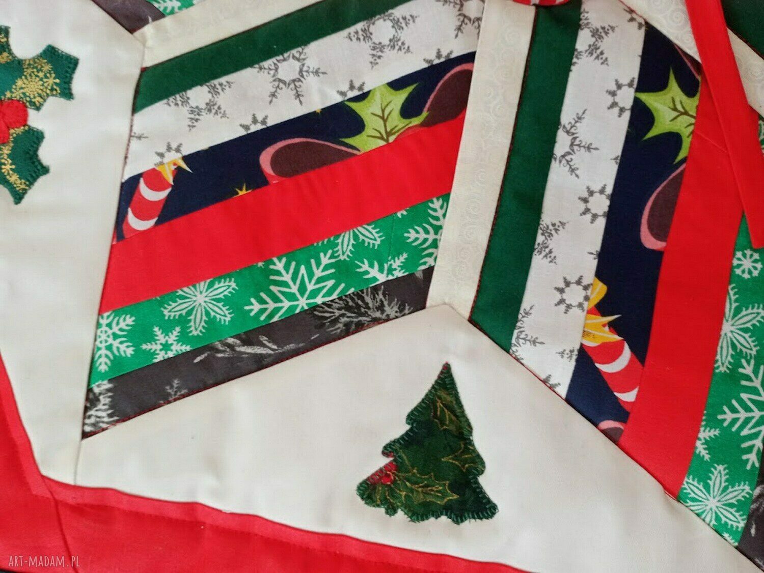 Dywanik pod choinkę patchwork - spódnica na stojak Hby Hmkaminska (ok. 85 cm)