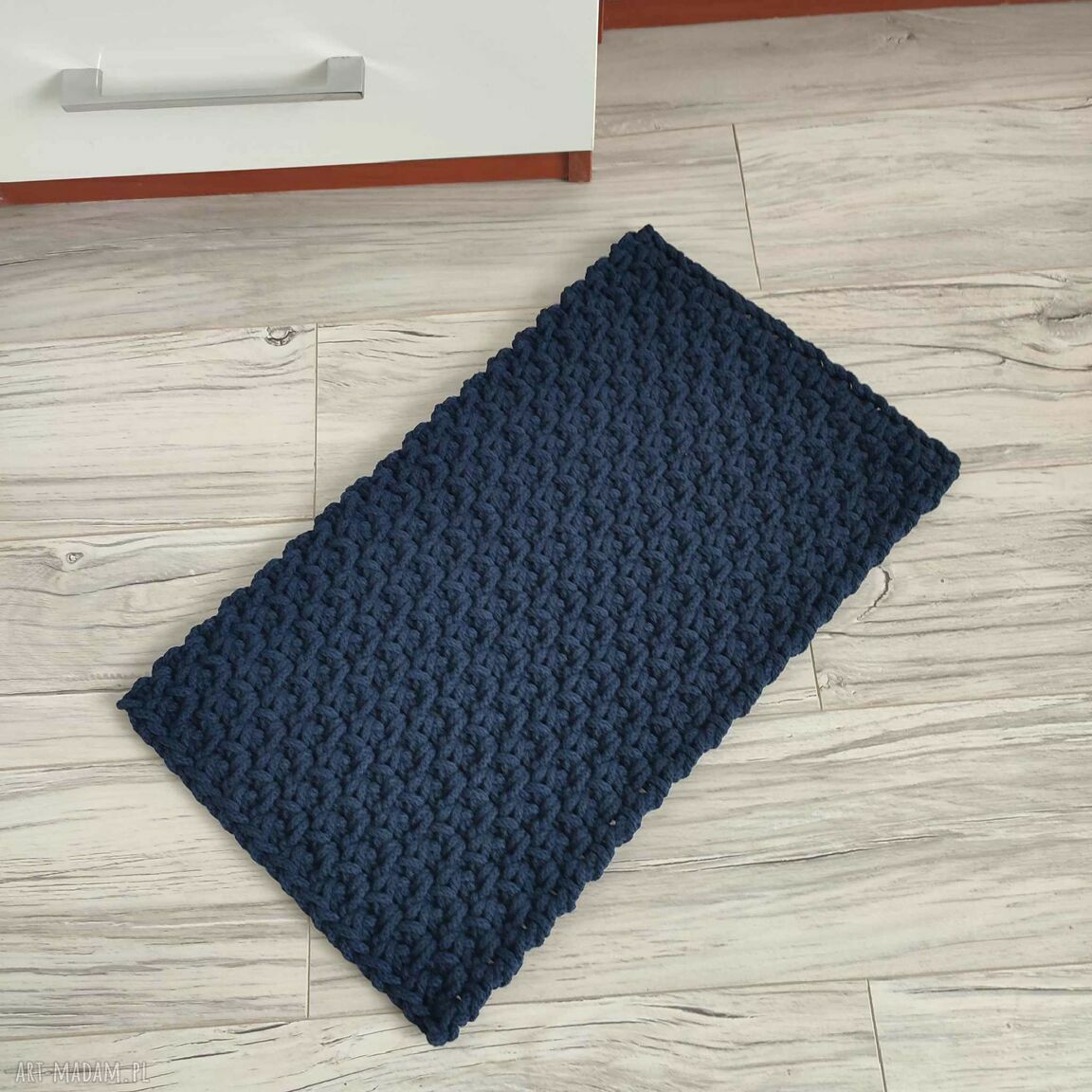 Dywanik prostokątny ze sznurka 40x60 cm - boho szydełkowy