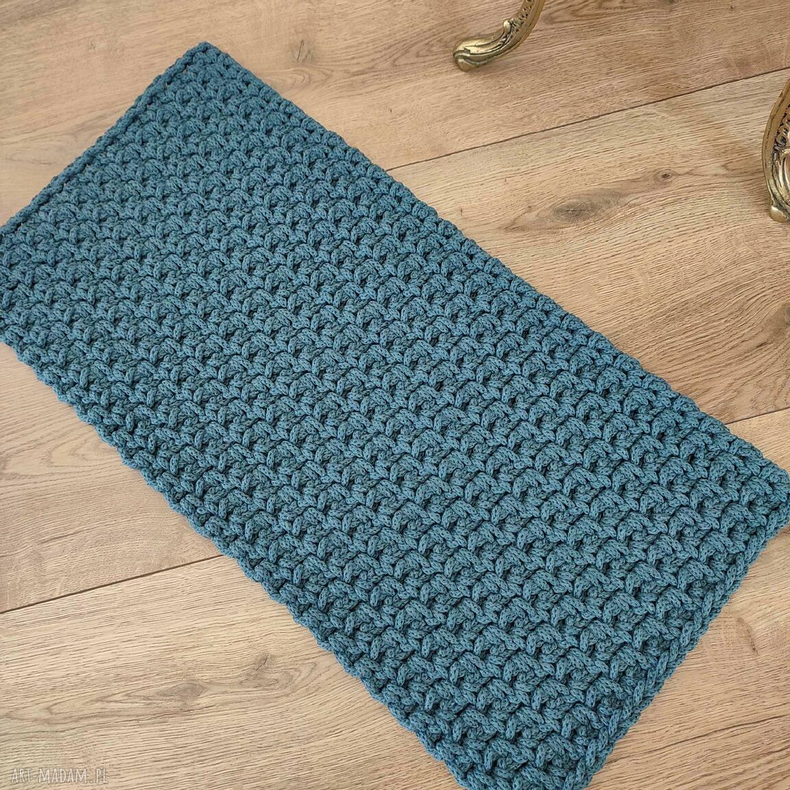 Dywanik szydełkowy prostokątny 30x60 cm - boho ze sznurka bawełnianego