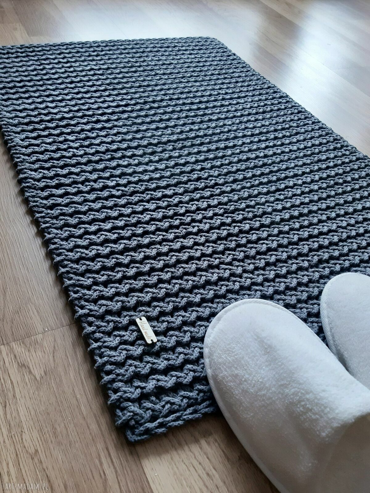 Ręcznie pleciony dywanik ze sznurka bawełnianego 50x70 cm - dwustronny i prany w 30°C