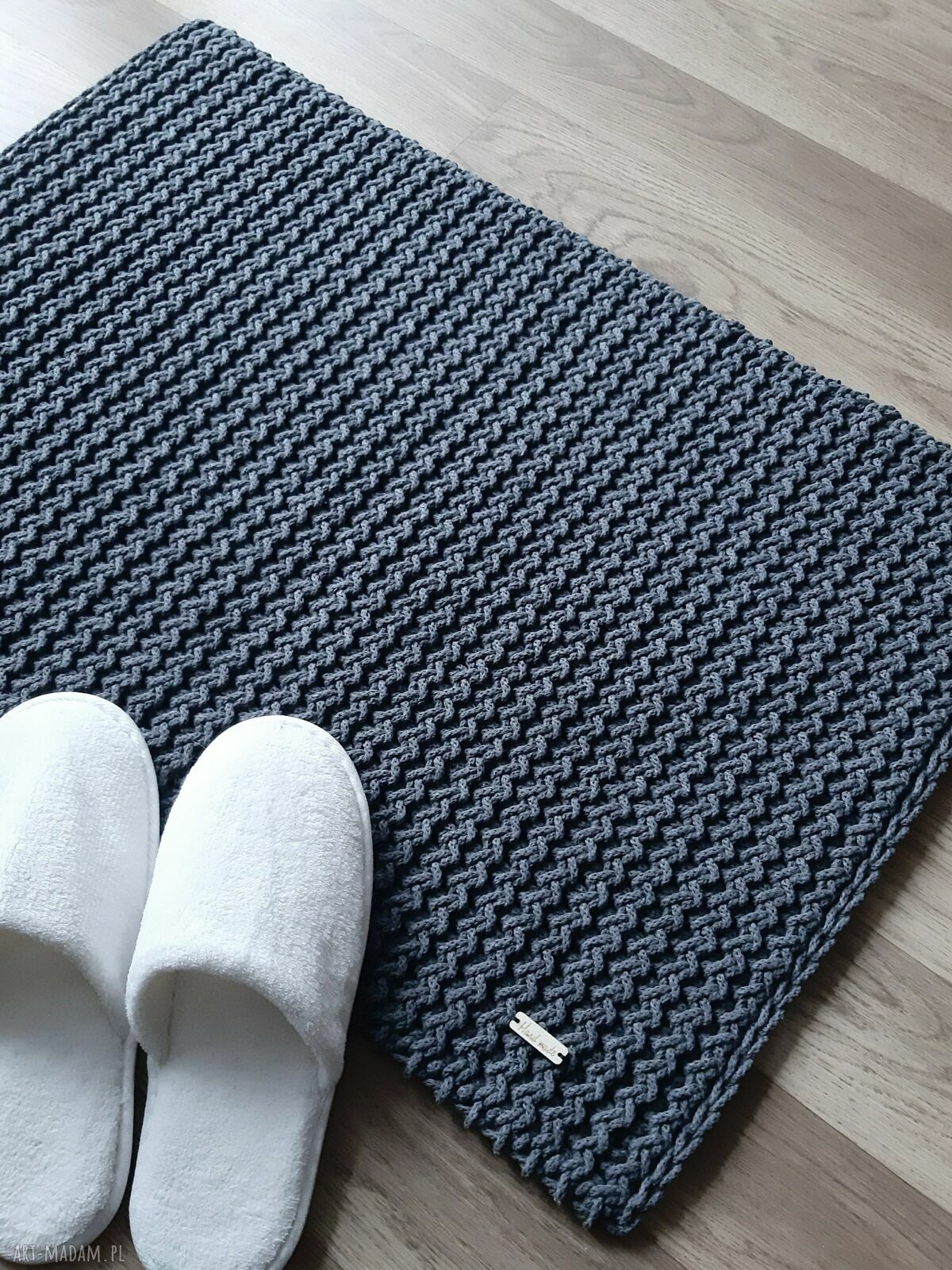 Ręcznie pleciony dywanik ze sznurka bawełnianego 50x70 cm - dwustronny i prany w 30°C