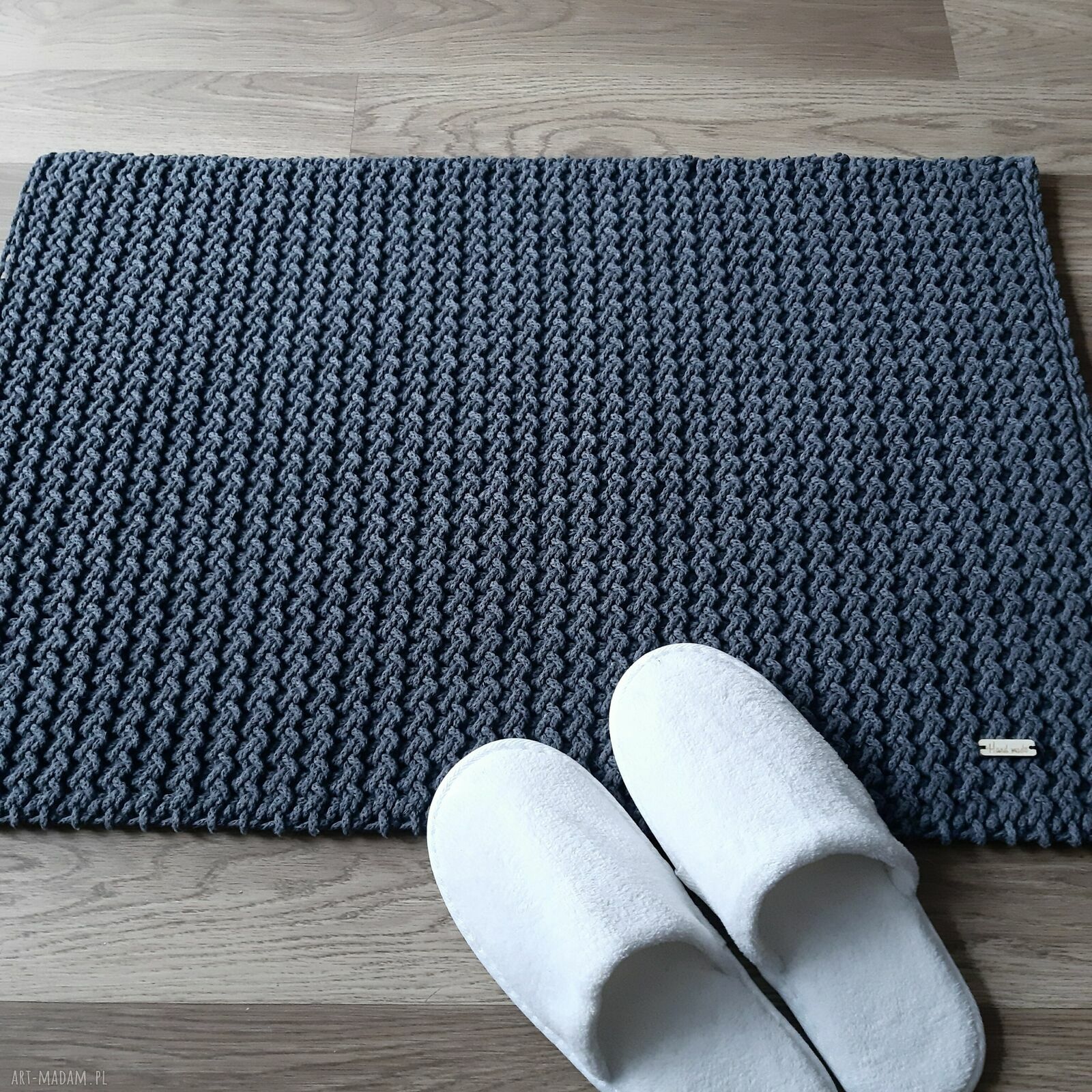 Ręcznie pleciony dywanik ze sznurka bawełnianego 50x70 cm - dwustronny i prany w 30°C