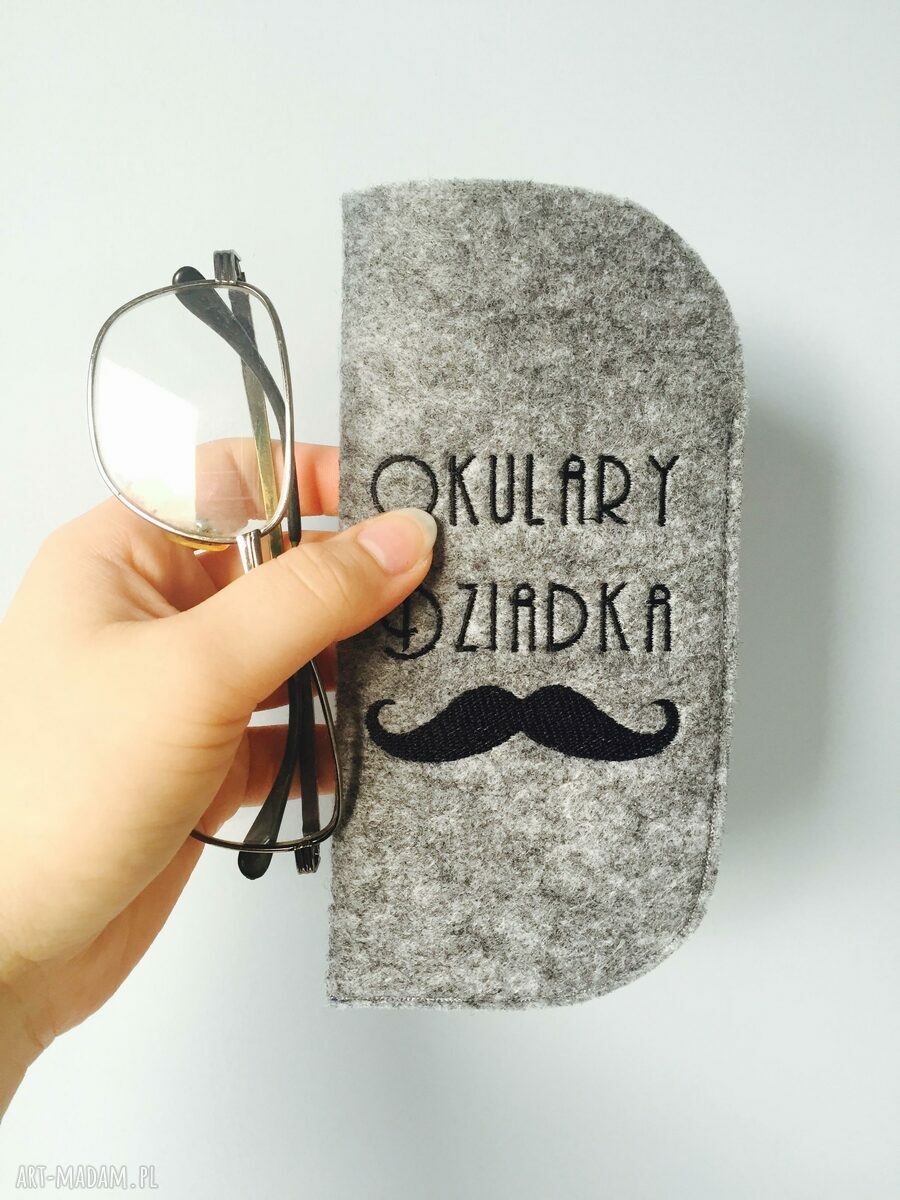 Filcowe etui okulary dzień dziadka dziadek haft kolor haftu